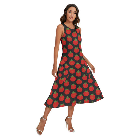"Cherry Tomato" Sleeveless Dress with Pockets