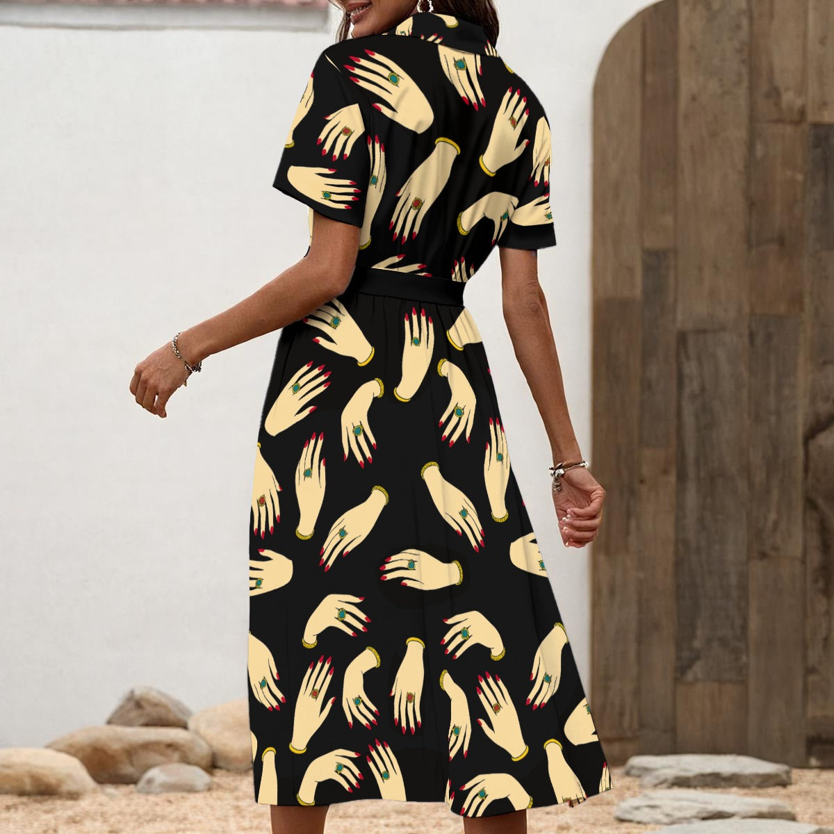 "Gilded Touch" Shirt Dress