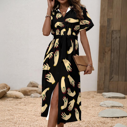 "Gilded Touch" Shirt Dress