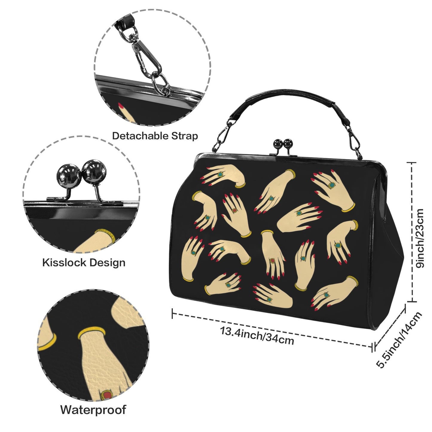 "Gilded Touch" Kisslock Shoulder Bag