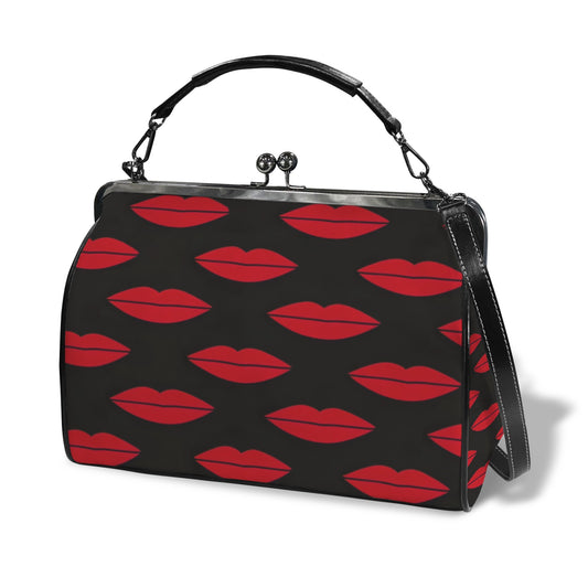 "Mwah" Kisslock Crossbody Shoulder Bag